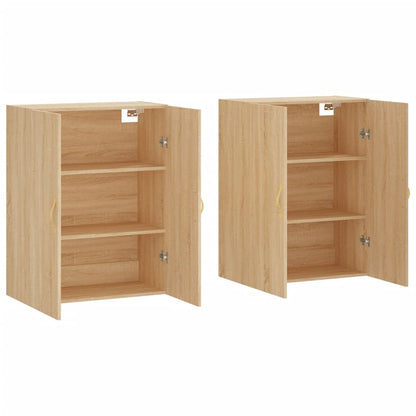 Wall Mounted Cabinets 2 pcs Sonoma Oak 69,5x34x90 cm