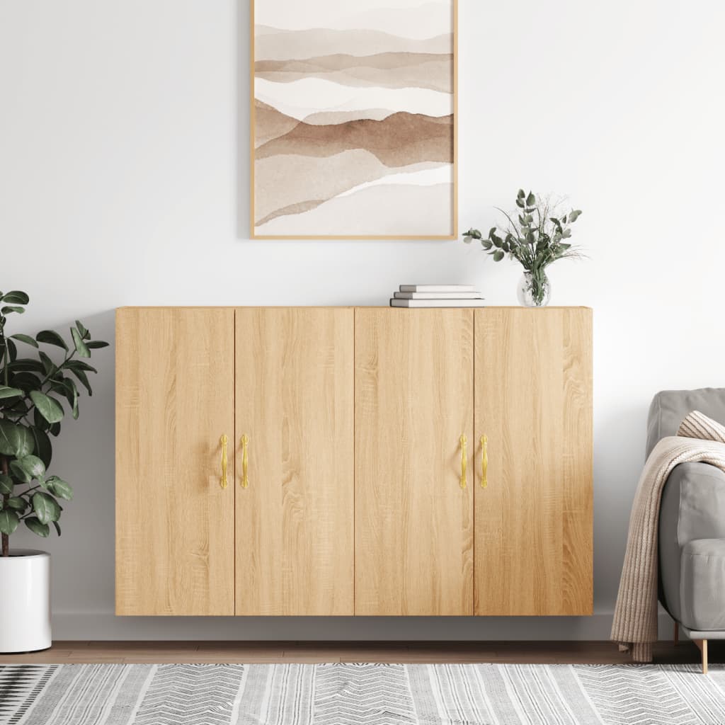 Wall Mounted Cabinets 2 pcs Sonoma Oak 69,5x34x90 cm