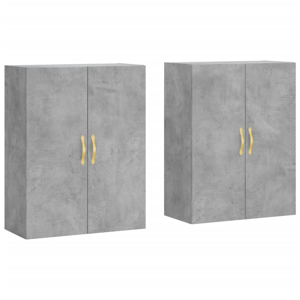 Wall Mounted Cabinets 2 pcs Concrete Grey 69,5x34x90 cm