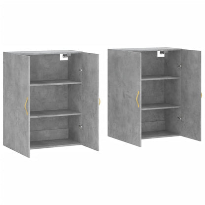 Wall Mounted Cabinets 2 pcs Concrete Grey 69,5x34x90 cm