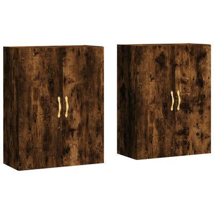 Wall Mounted Cabinets 2 pcs Smoked Oak 69,5x34x90 cm