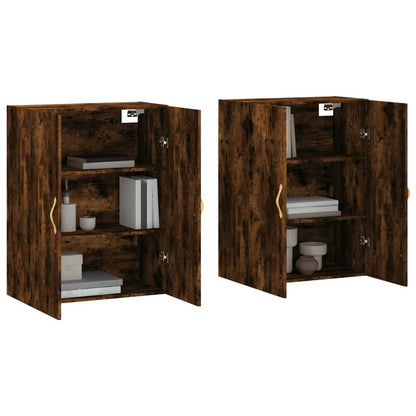 Wall Mounted Cabinets 2 pcs Smoked Oak 69,5x34x90 cm