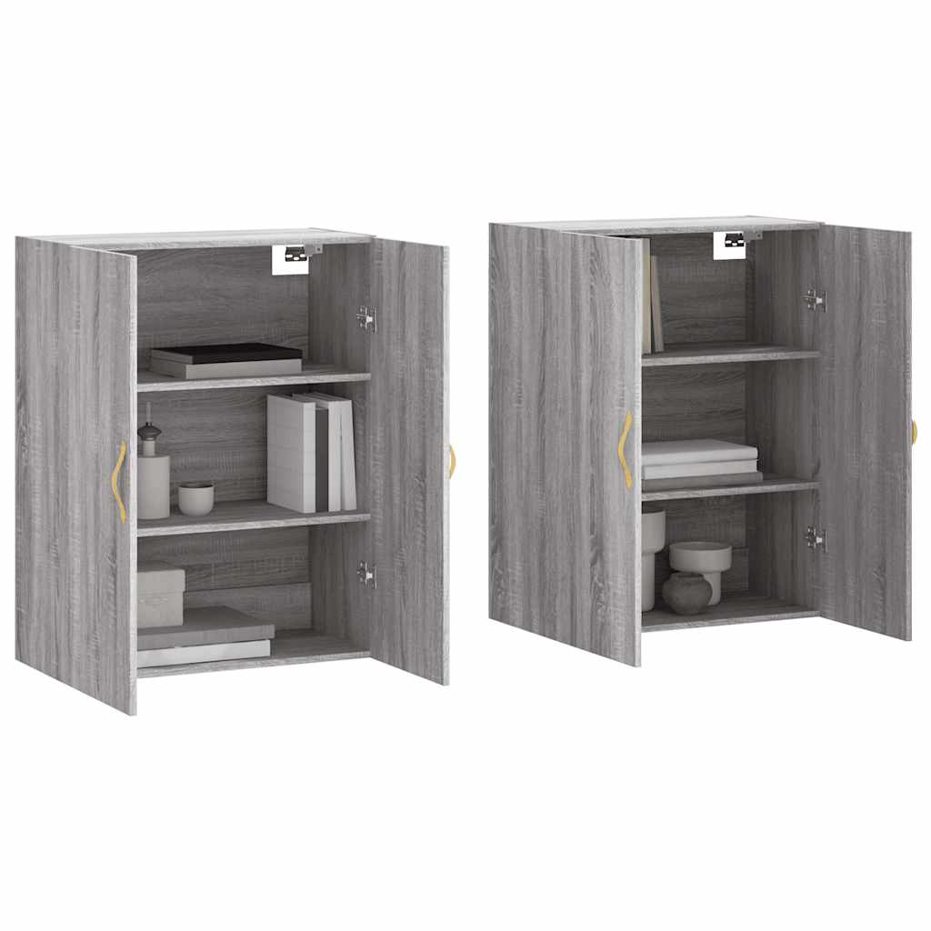 Wall Mounted Cabinets 2 pcs Grey Sonoma 69,5x34x90 cm