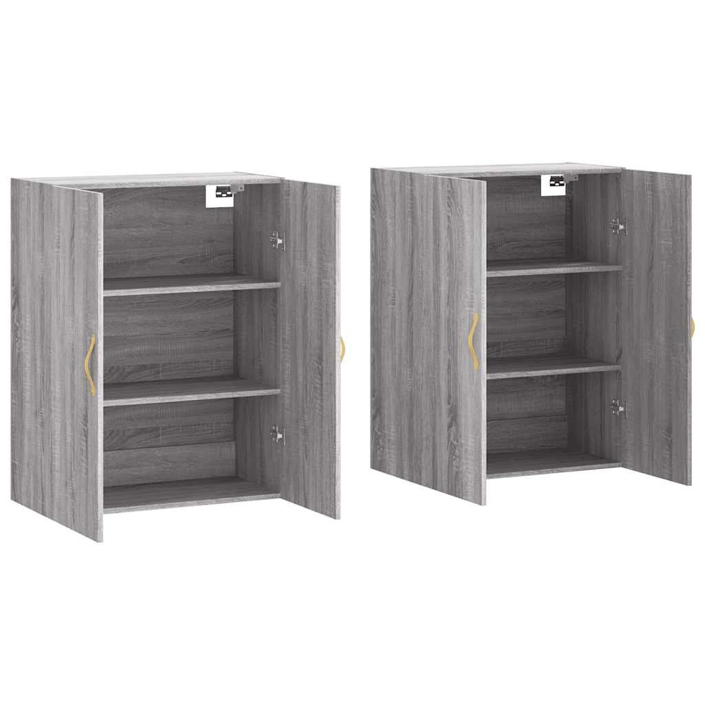 Wall Mounted Cabinets 2 pcs Grey Sonoma 69,5x34x90 cm