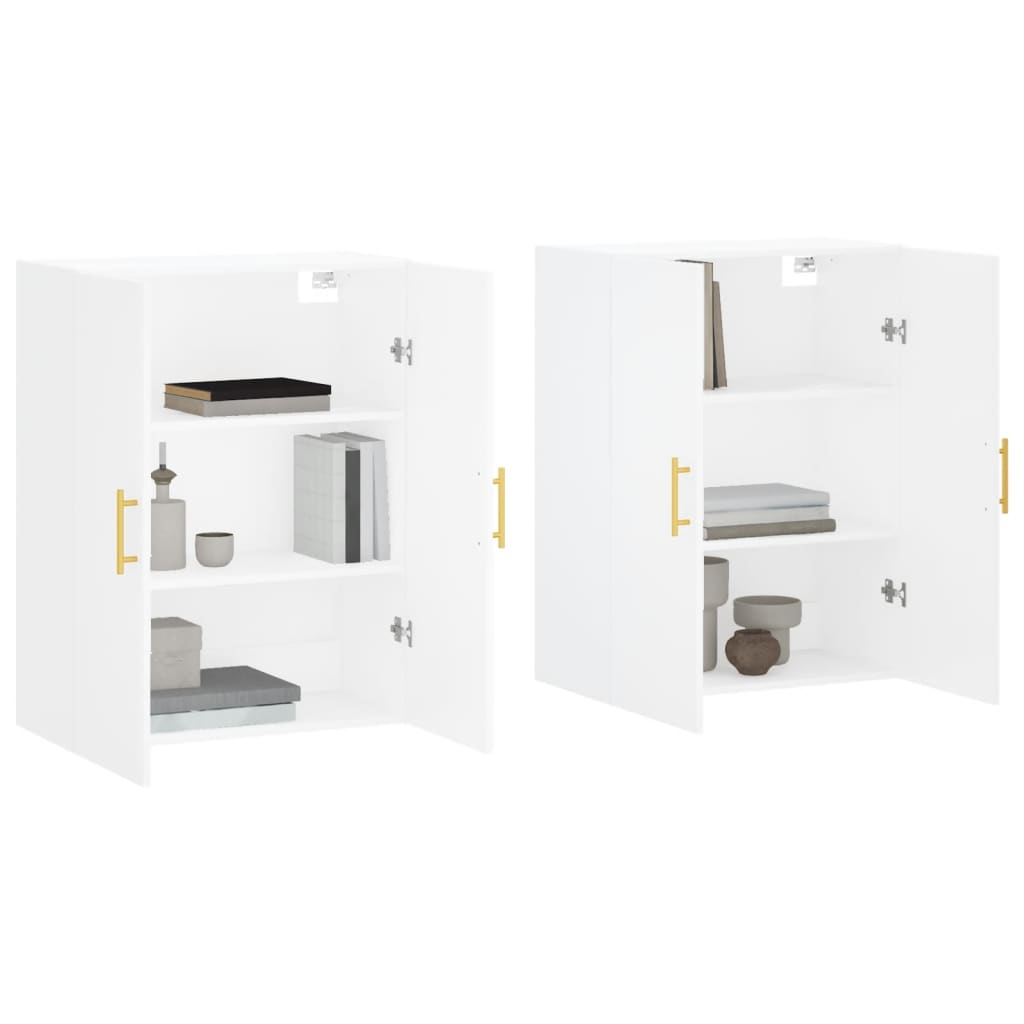Wall Mounted Cabinets 2 pcs White 69,5x34x90 cm