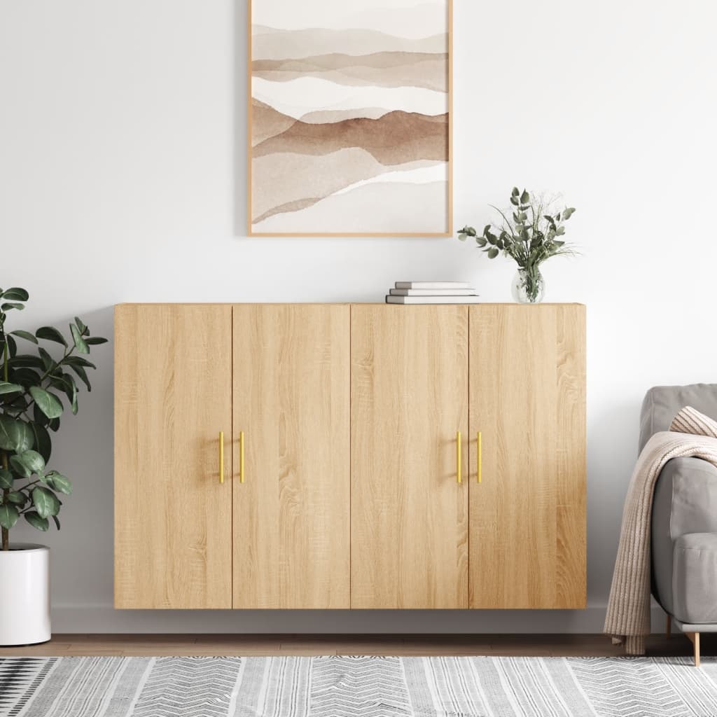 Wall Mounted Cabinets 2 pcs Sonoma Oak 69,5x34x90 cm