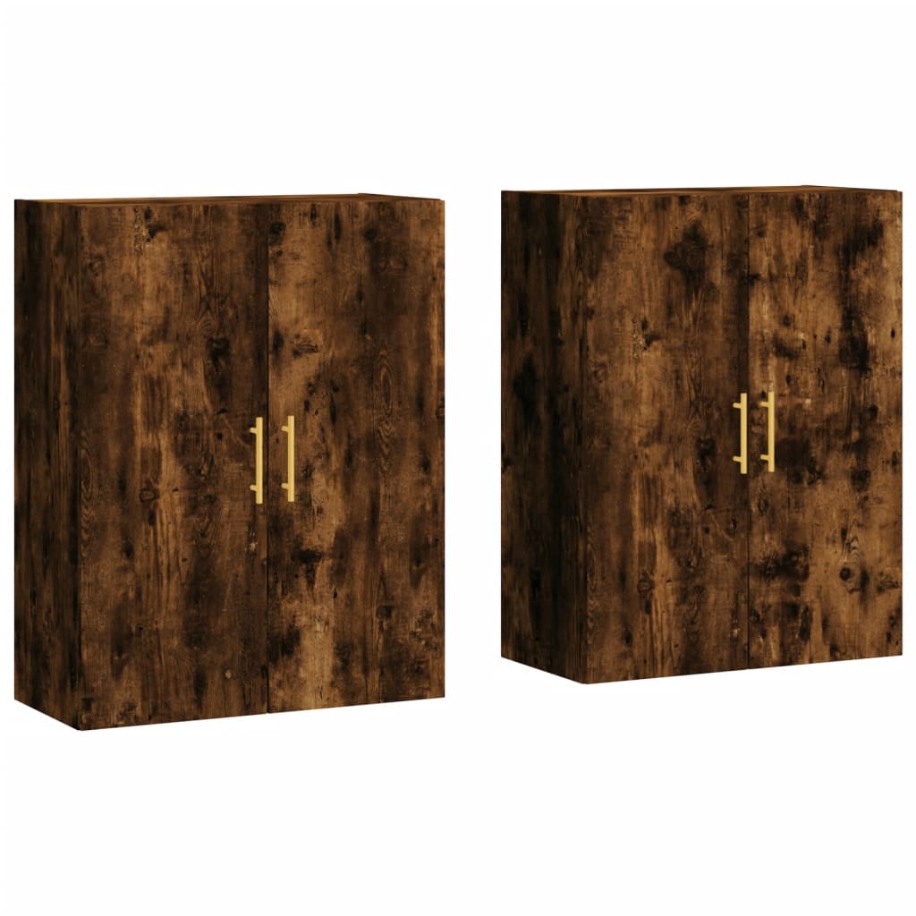 Wall Mounted Cabinets 2 pcs Smoked Oak 69,5x34x90 cm