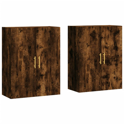 Wall Mounted Cabinets 2 pcs Smoked Oak 69,5x34x90 cm