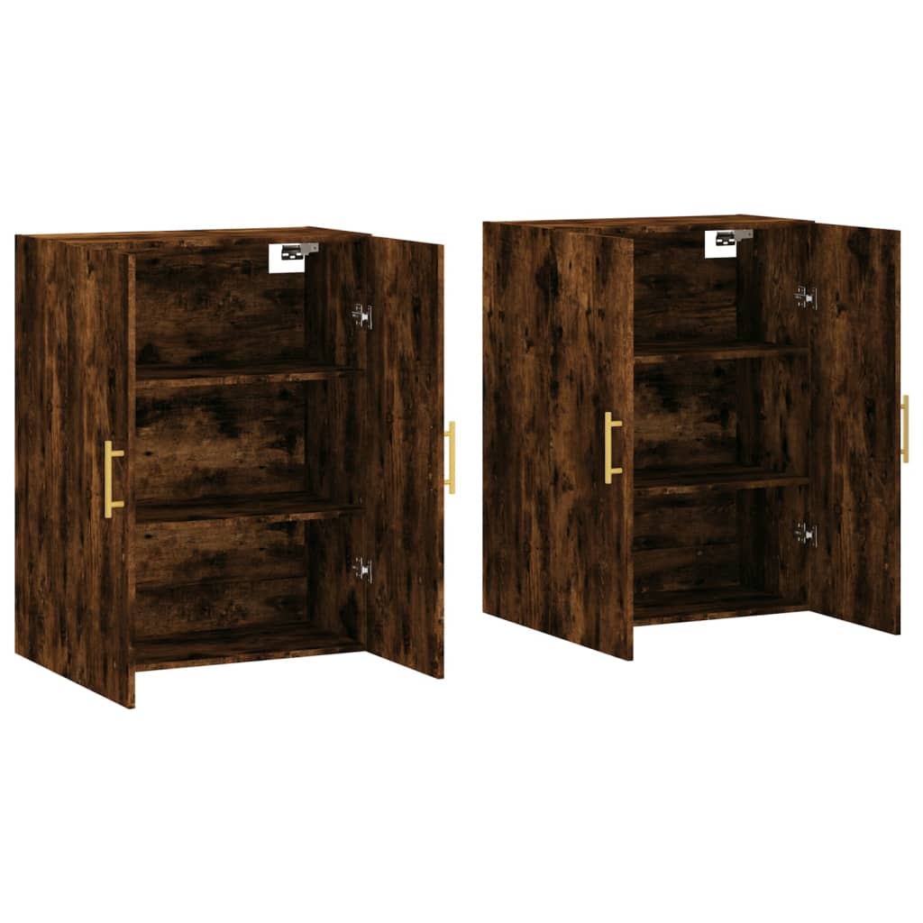 Wall Mounted Cabinets 2 pcs Smoked Oak 69,5x34x90 cm