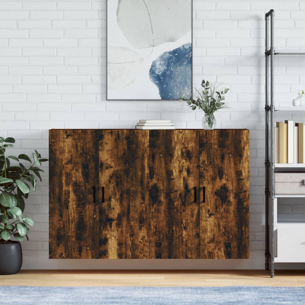 Wall Mounted Cabinets 2 pcs Smoked Oak 69,5x34x90 cm