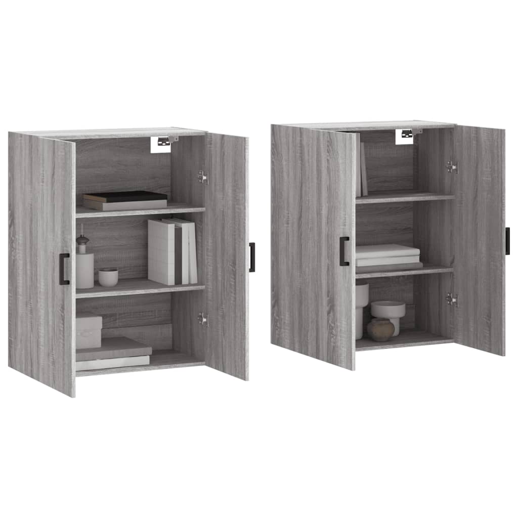 Wall Mounted Cabinets 2 pcs Grey Sonoma 69,5x34x90 cm