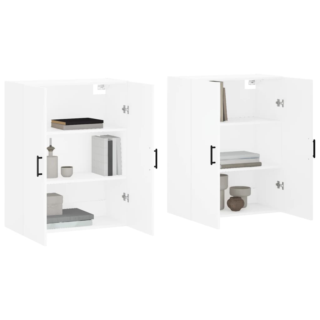 Wall Mounted Cabinets 2 pcs White 69,5x34x90 cm