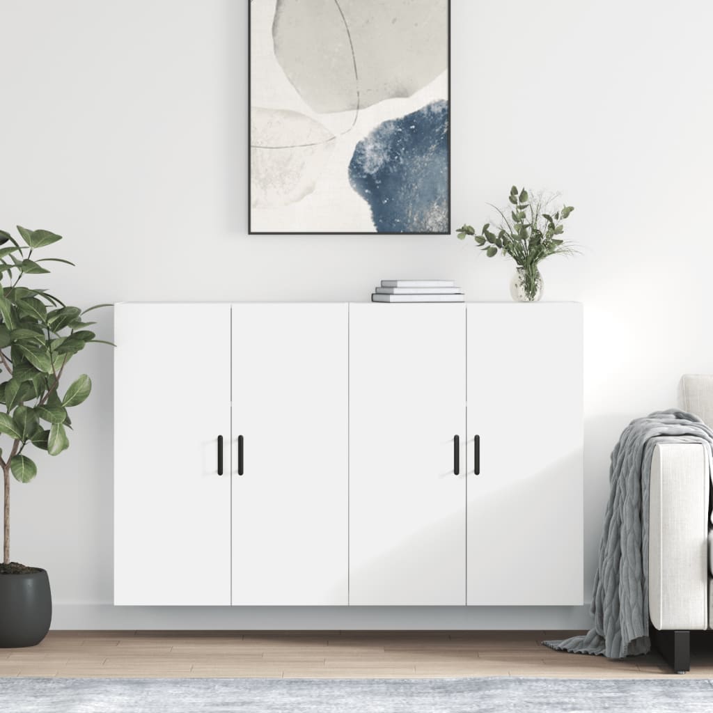 Wall Mounted Cabinets 2 pcs White 69,5x34x90 cm