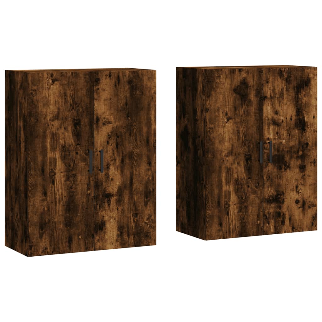 Wall Mounted Cabinets 2 pcs Smoked Oak 69,5x34x90 cm