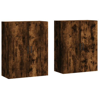 Wall Mounted Cabinets 2 pcs Smoked Oak 69,5x34x90 cm