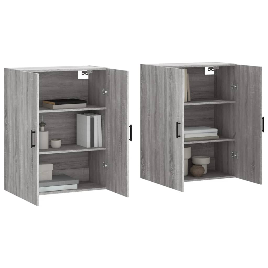 Wall Mounted Cabinets 2 pcs Grey Sonoma 69,5x34x90 cm