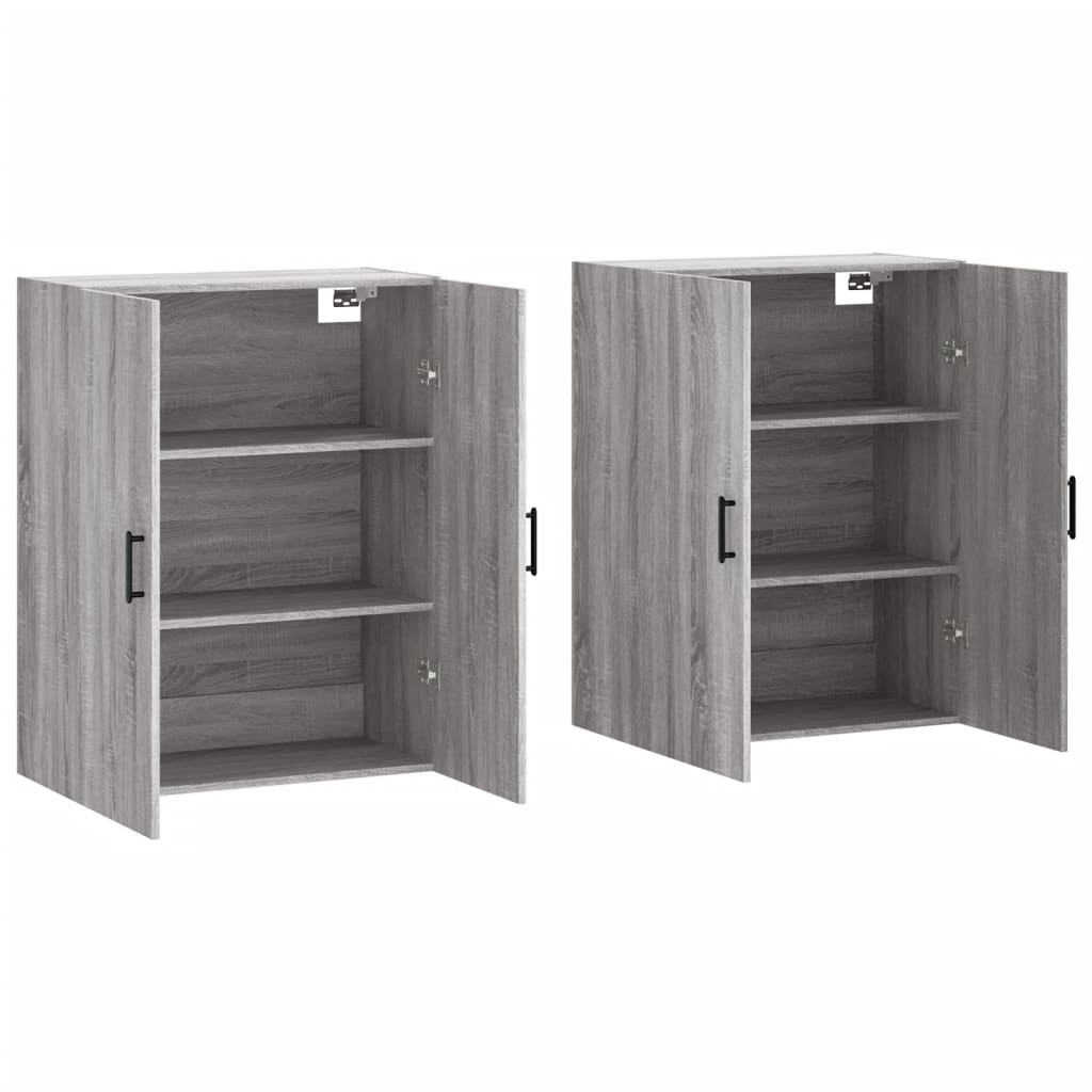 Wall Mounted Cabinets 2 pcs Grey Sonoma 69,5x34x90 cm