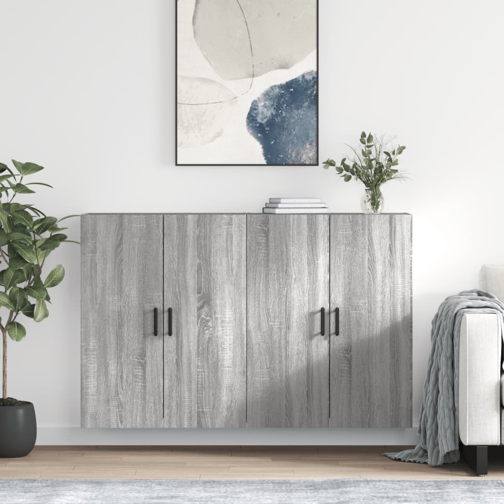 Wall Mounted Cabinets 2 pcs Grey Sonoma 69,5x34x90 cm