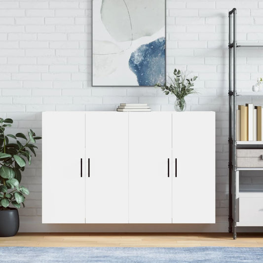 Wall Mounted Cabinets 2 pcs White 69,5x34x90 cm