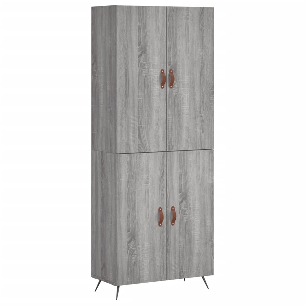 Highboard Grey Sonoma 69.5x34x180 cm Engineered Wood