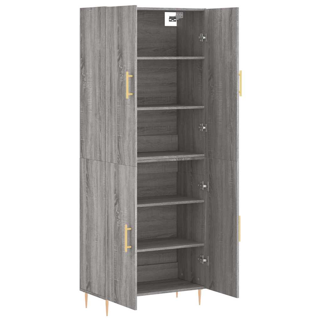 Highboard Grey Sonoma 69.5x34x180 cm Engineered Wood