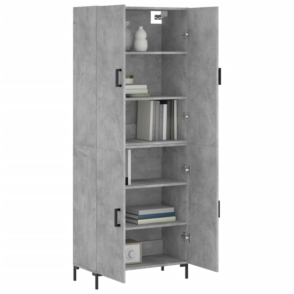 Highboard Concrete Grey 69,5x34x180 cm Engineered Wood