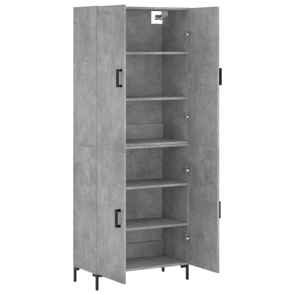 Highboard Concrete Grey 69,5x34x180 cm Engineered Wood