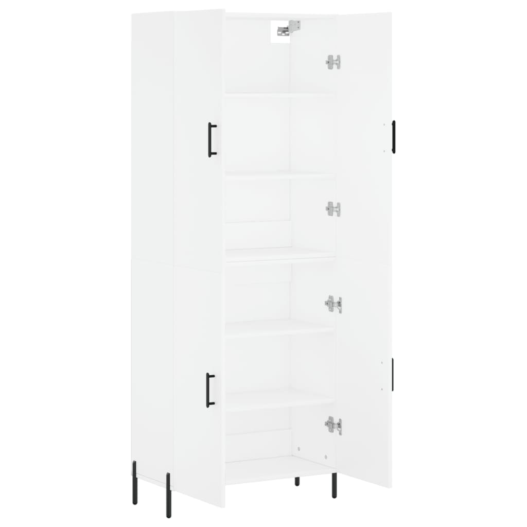 Highboard White 69,5x34x180 cm Engineered Wood