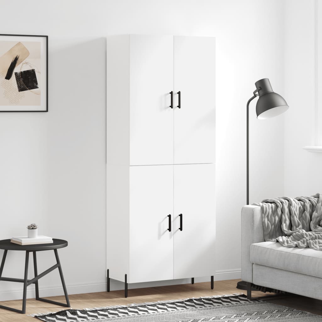 Highboard White 69,5x34x180 cm Engineered Wood