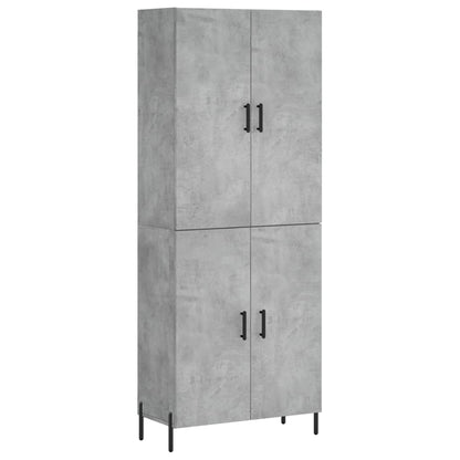 Highboard Concrete Grey 69.5x34x180 cm Engineered Wood