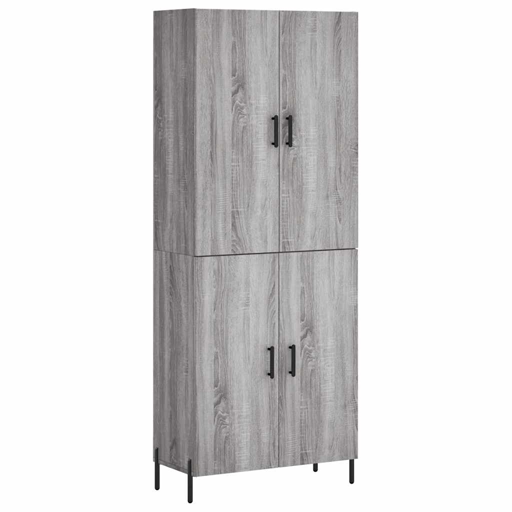 Highboard Grey Sonoma 69,5x34x180 cm Engineered Wood