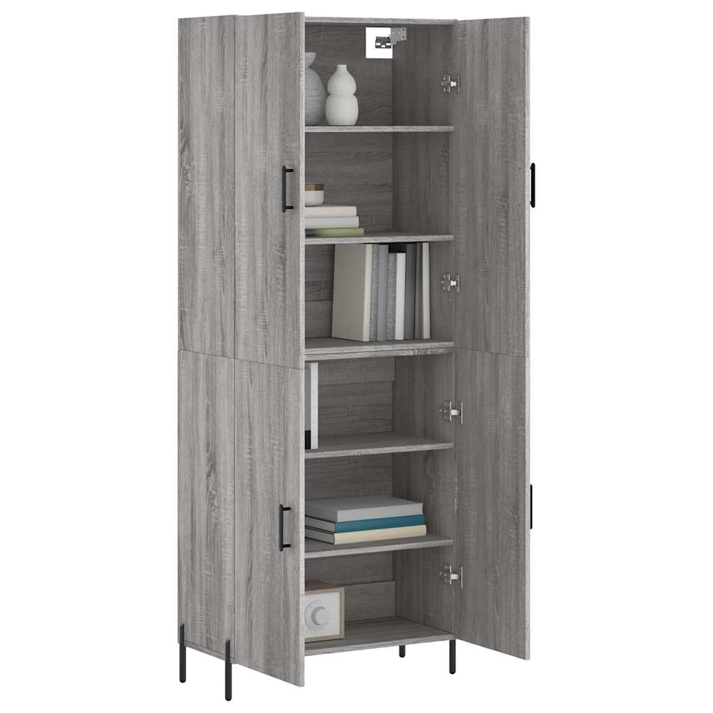 Highboard Grey Sonoma 69,5x34x180 cm Engineered Wood