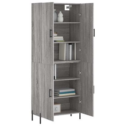 Highboard Grey Sonoma 69,5x34x180 cm Engineered Wood
