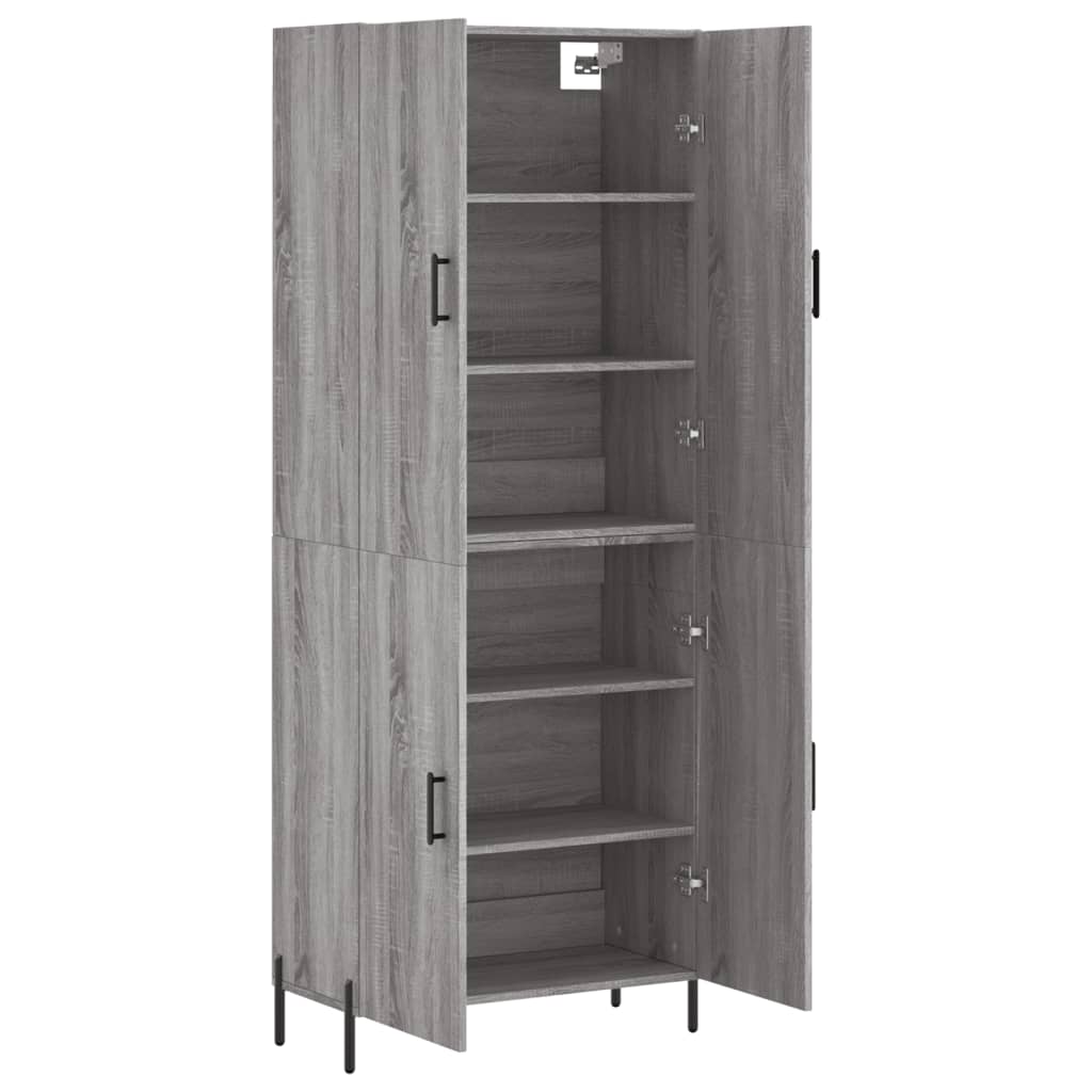 Highboard Grey Sonoma 69.5x34x180 cm Engineered Wood