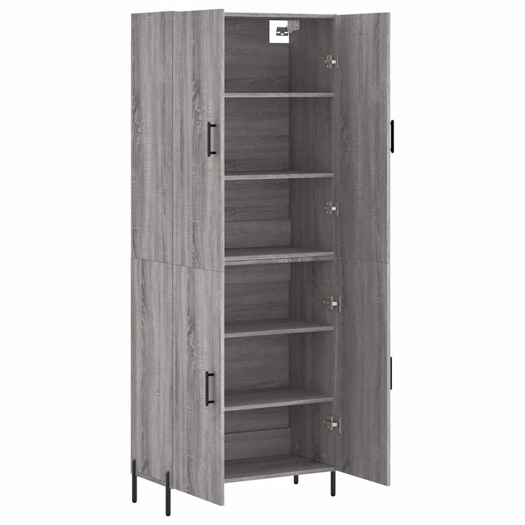 Highboard Grey Sonoma 69,5x34x180 cm Engineered Wood
