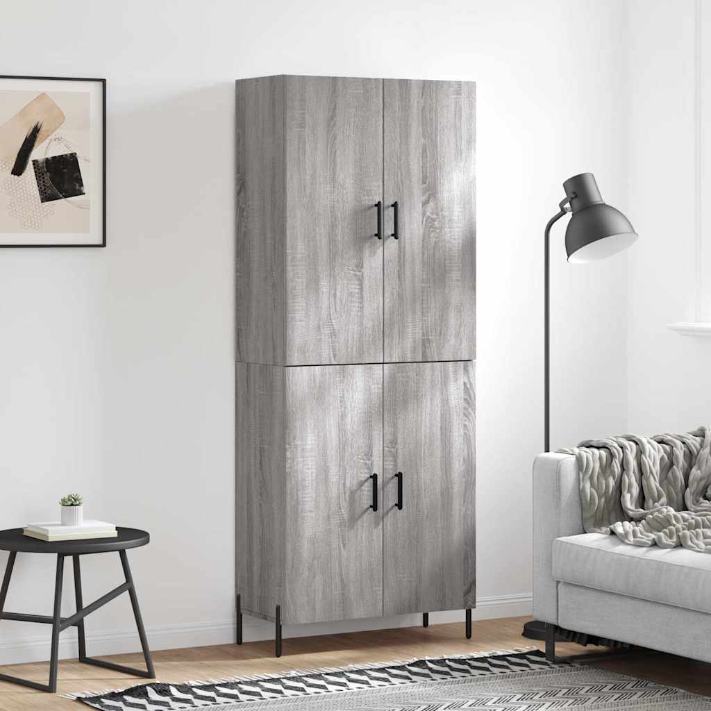 Highboard Grey Sonoma 69,5x34x180 cm Engineered Wood