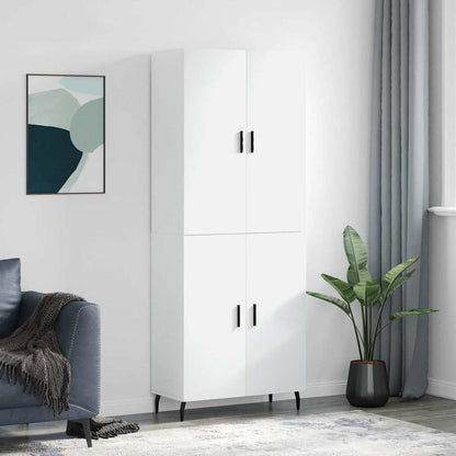 Highboard White 69,5x34x180 cm Engineered Wood