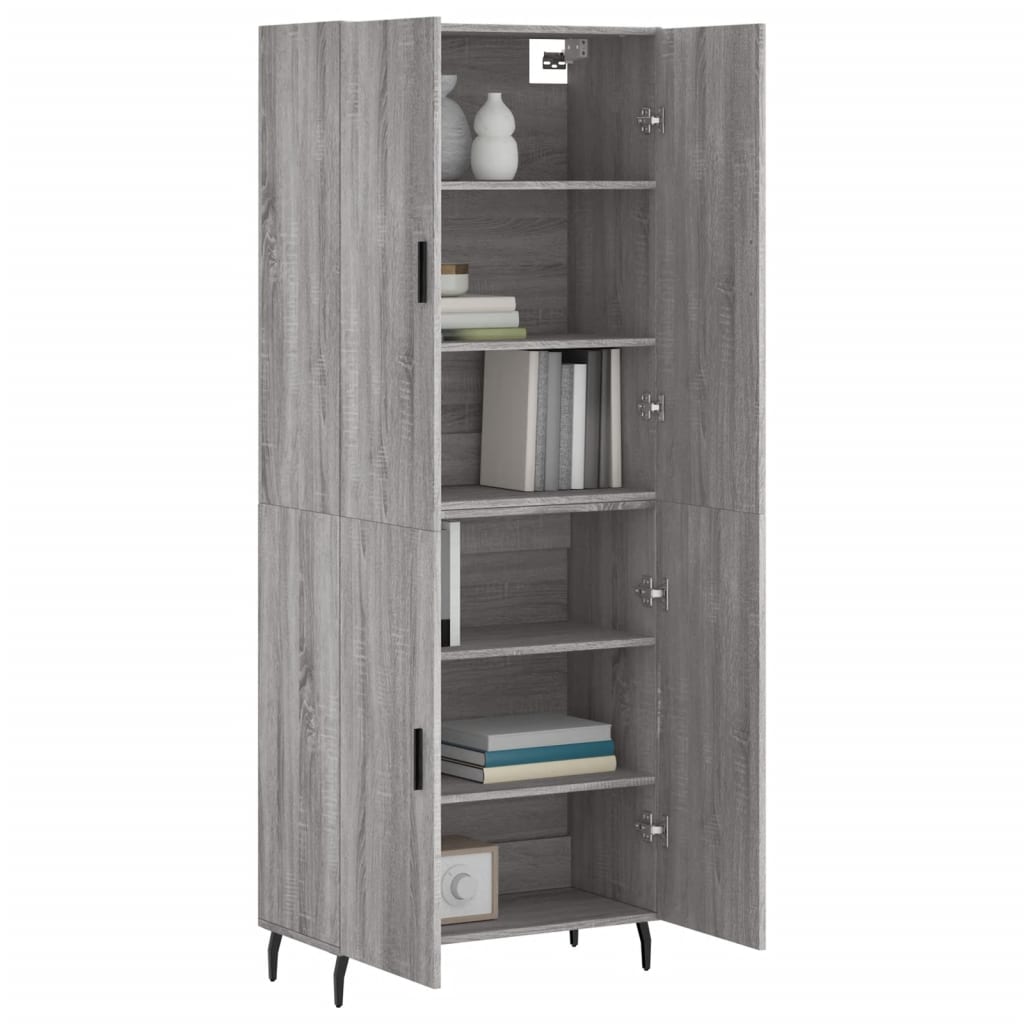 Highboard Grey Sonoma 69,5x34x180 cm Engineered Wood