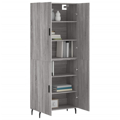 Highboard Grey Sonoma 69,5x34x180 cm Engineered Wood