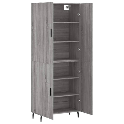 Highboard Grey Sonoma 69.5x34x180 cm Engineered Wood