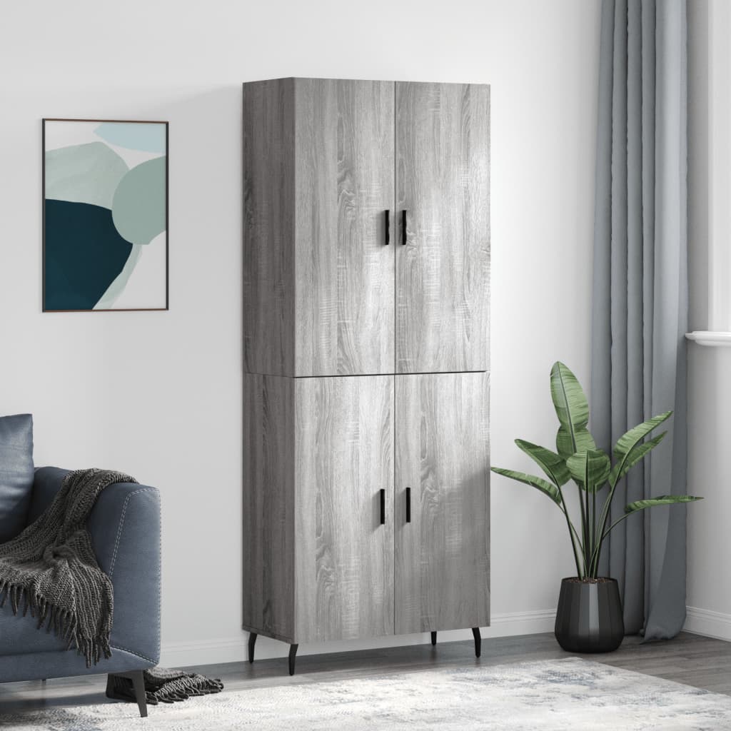 Highboard Grey Sonoma 69,5x34x180 cm Engineered Wood