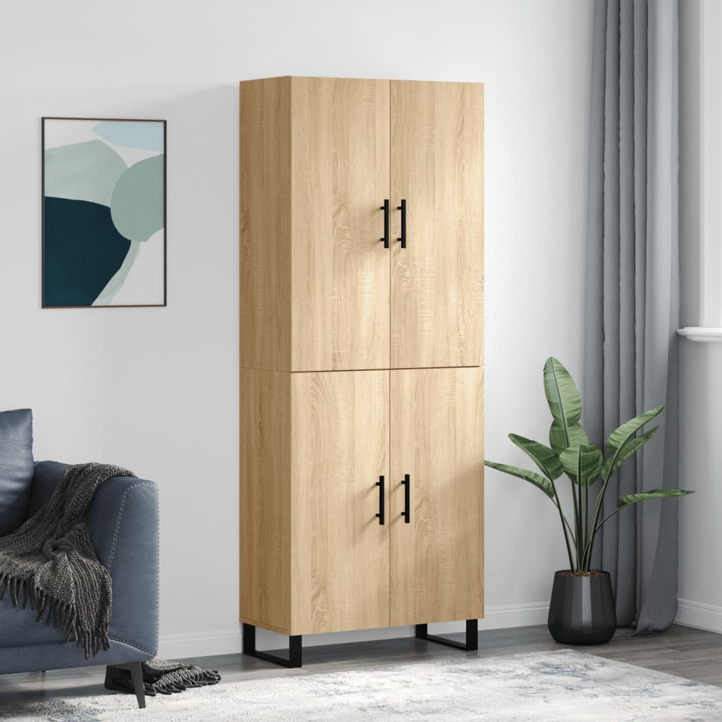 Highboard Sonoma Oak 69.5x34x180 cm Engineered Wood