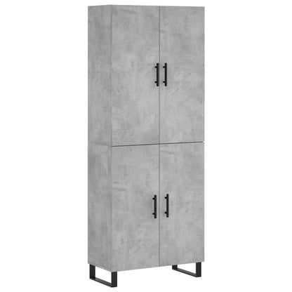 Highboard Concrete Grey 69.5x34x180 cm Engineered Wood