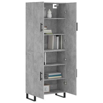 Highboard Concrete Grey 69.5x34x180 cm Engineered Wood
