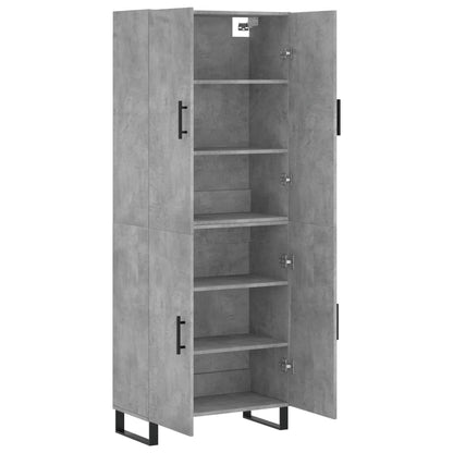 Highboard Concrete Grey 69.5x34x180 cm Engineered Wood