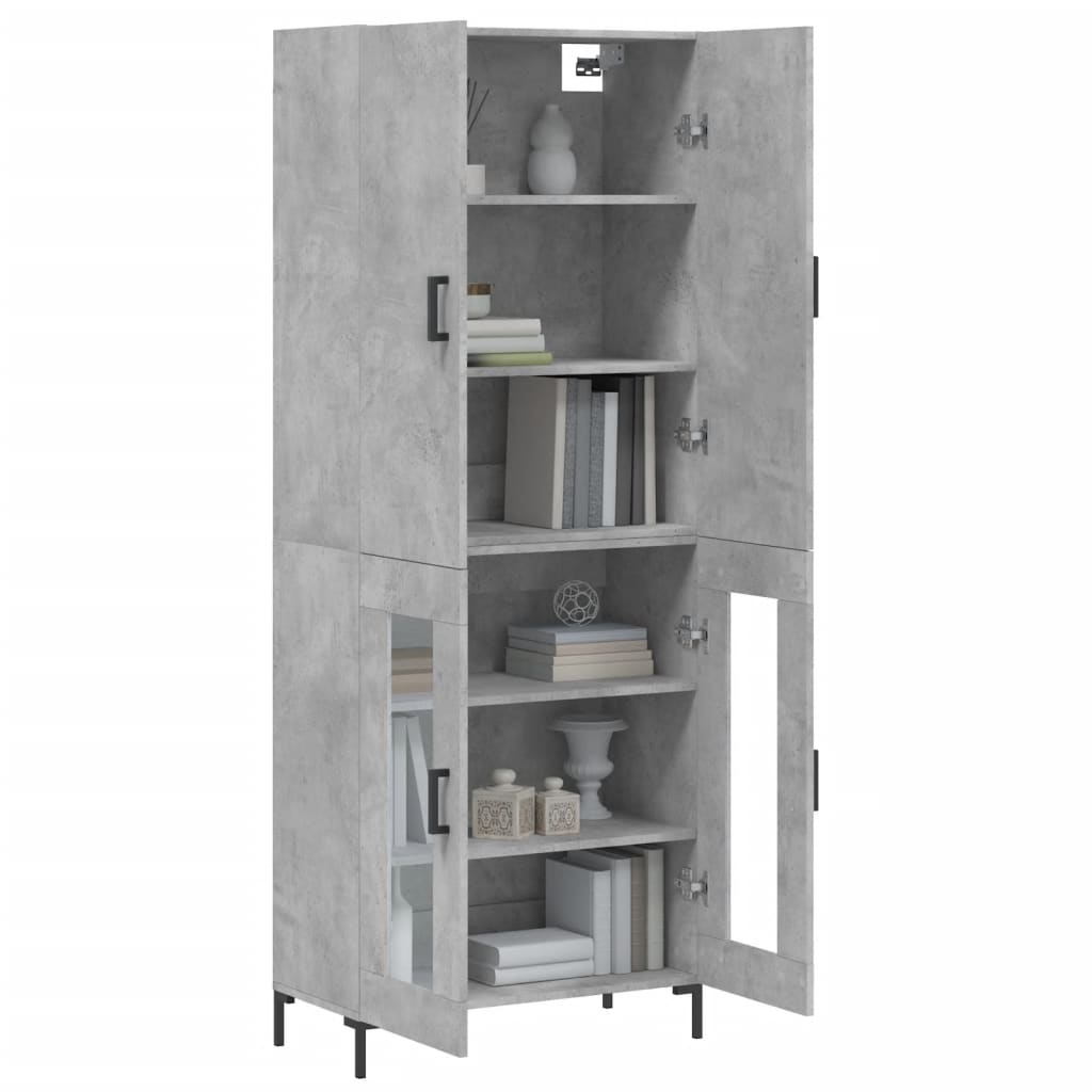 Highboard Concrete Grey 69,5x34x180 cm Engineered Wood