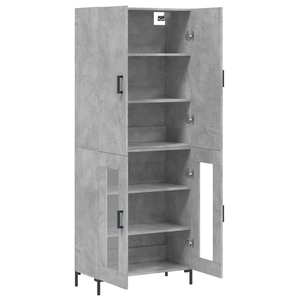 Highboard Concrete Grey 69,5x34x180 cm Engineered Wood