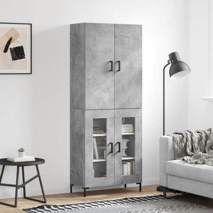 Highboard Concrete Grey 69,5x34x180 cm Engineered Wood