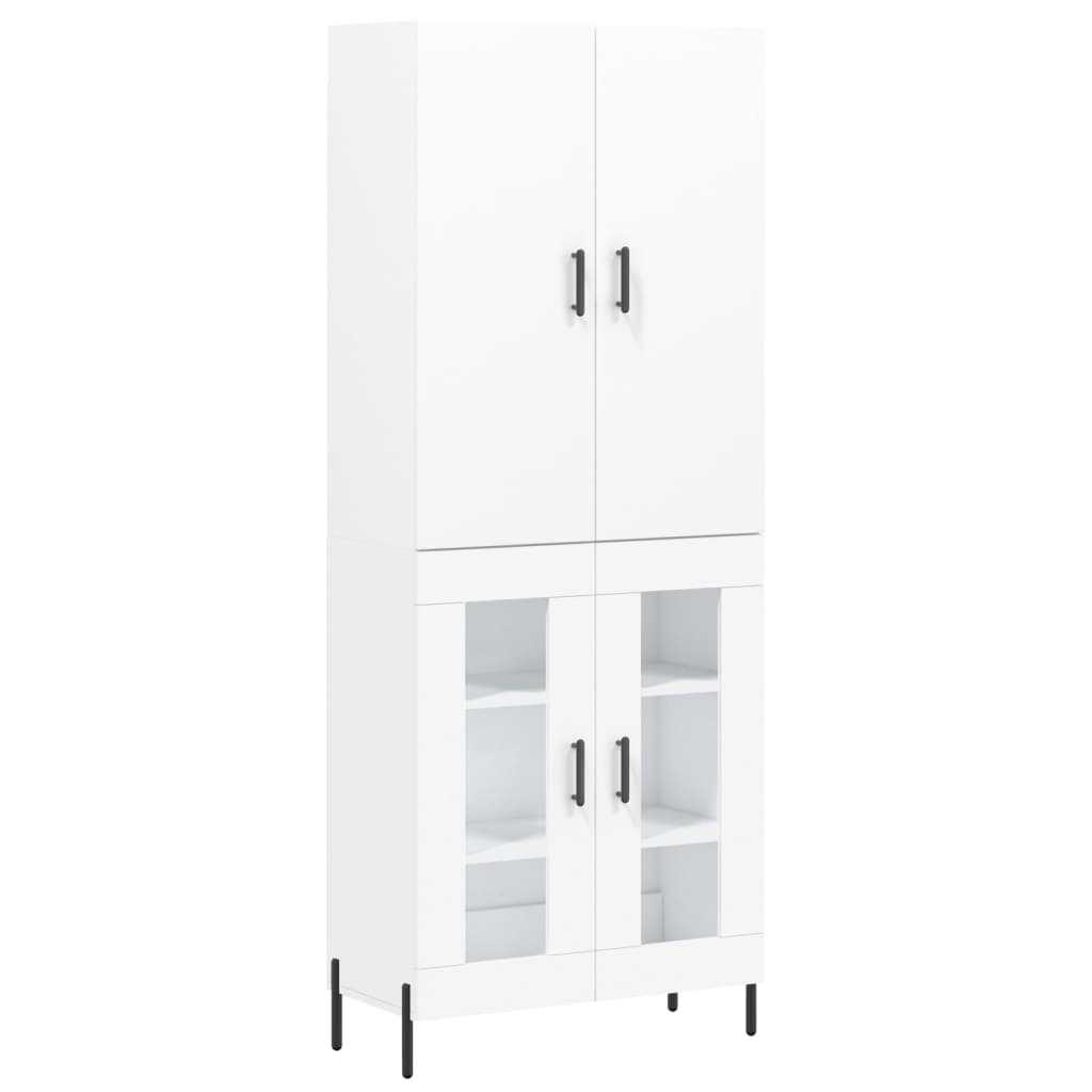 Highboard White 69,5x34x180 cm Engineered Wood