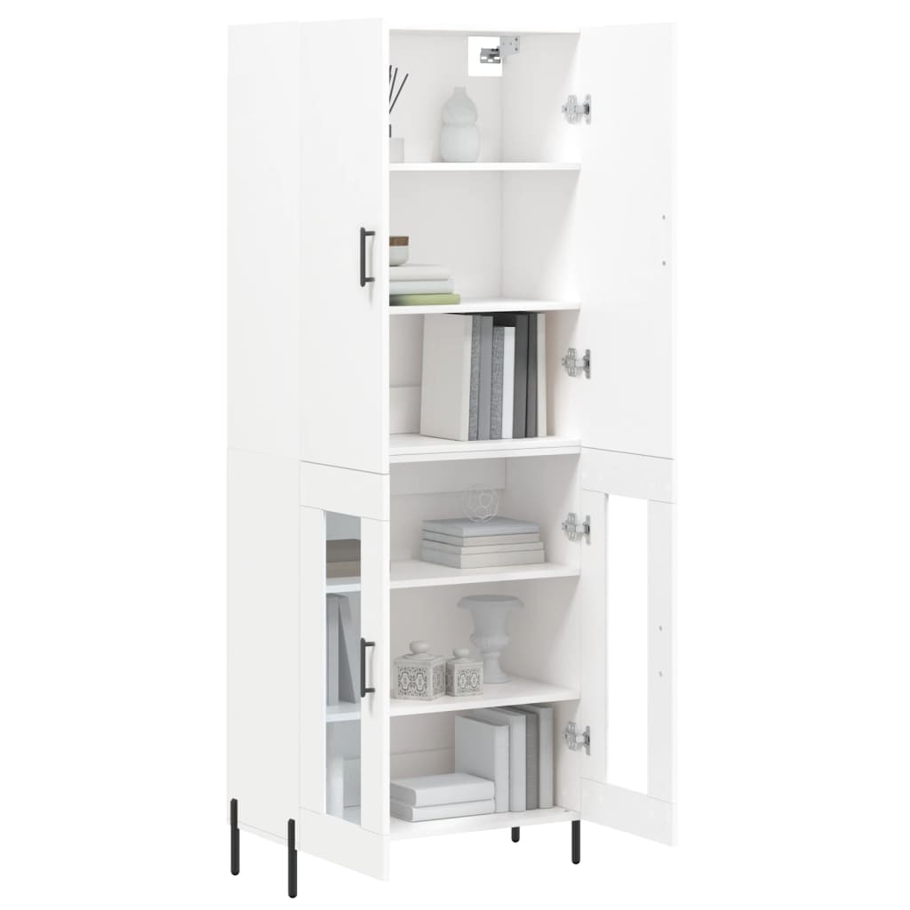 Highboard White 69,5x34x180 cm Engineered Wood